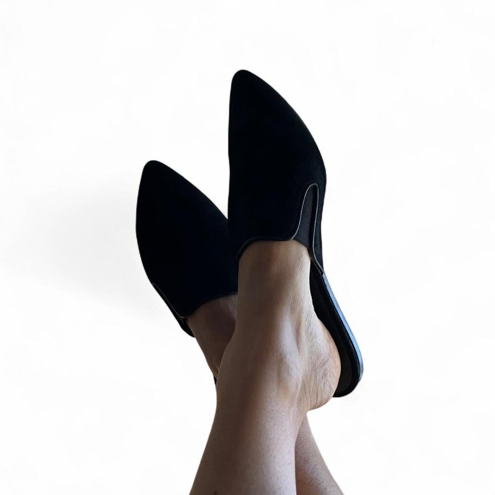 Jenni Kayne black suede mules, size 38.5 / 8.5